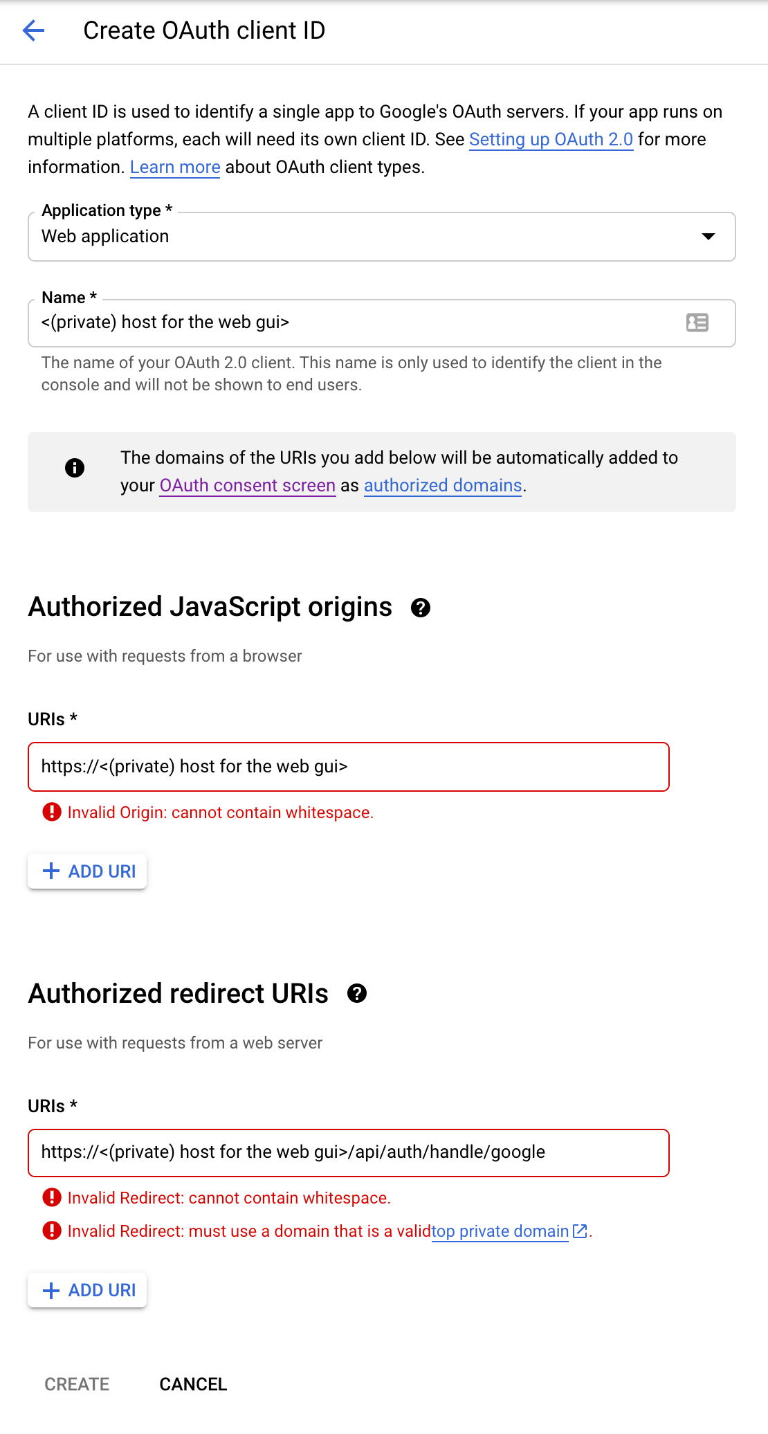 Register OAuth client ID